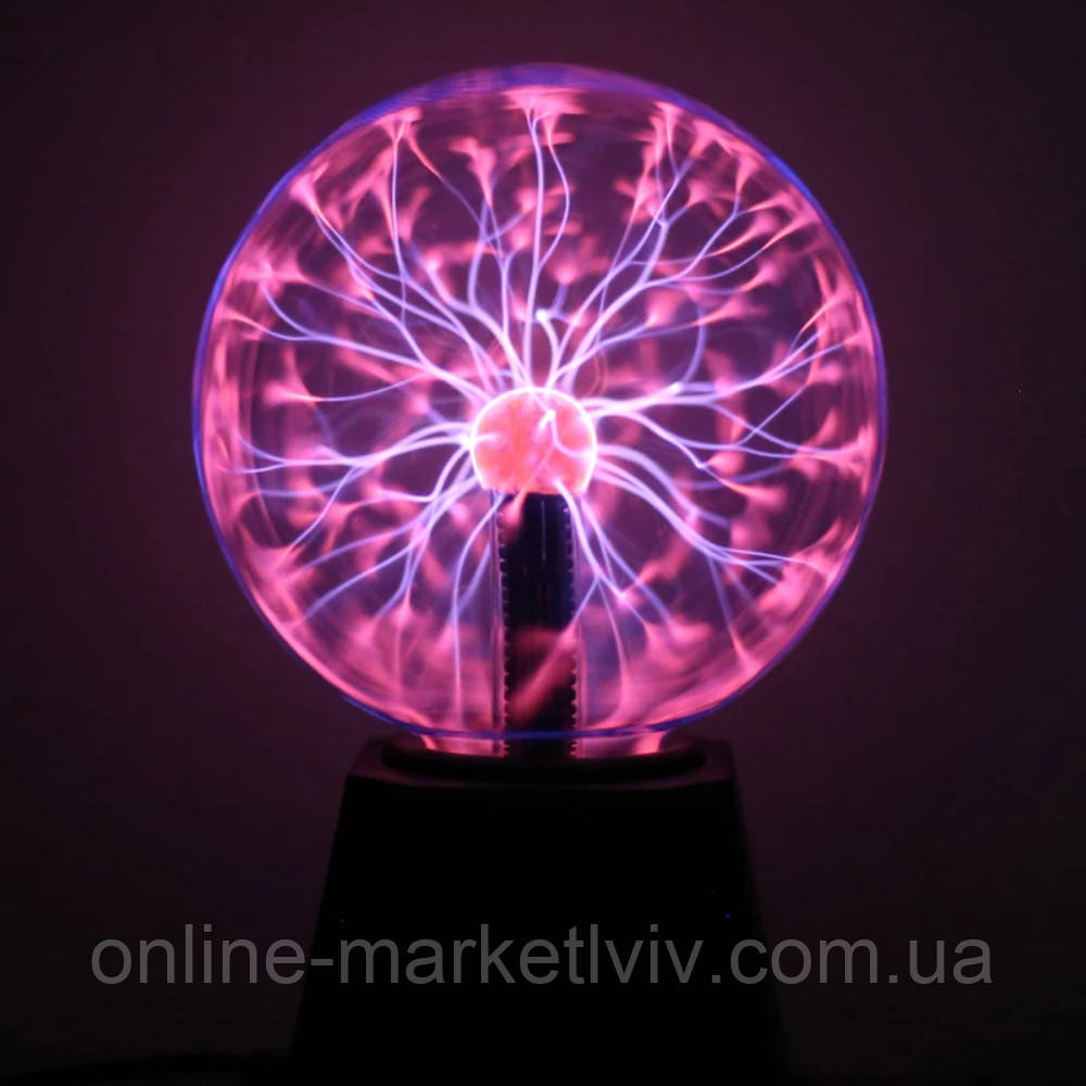 Плазменный шар Plasma ball, 15 см, с молниями / Магический светильник-ночник Тесла - фото 9 - id-p1861606285