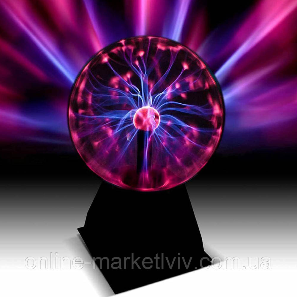 Плазменный шар Plasma ball, 15 см, с молниями / Магический светильник-ночник Тесла - фото 6 - id-p1861606285