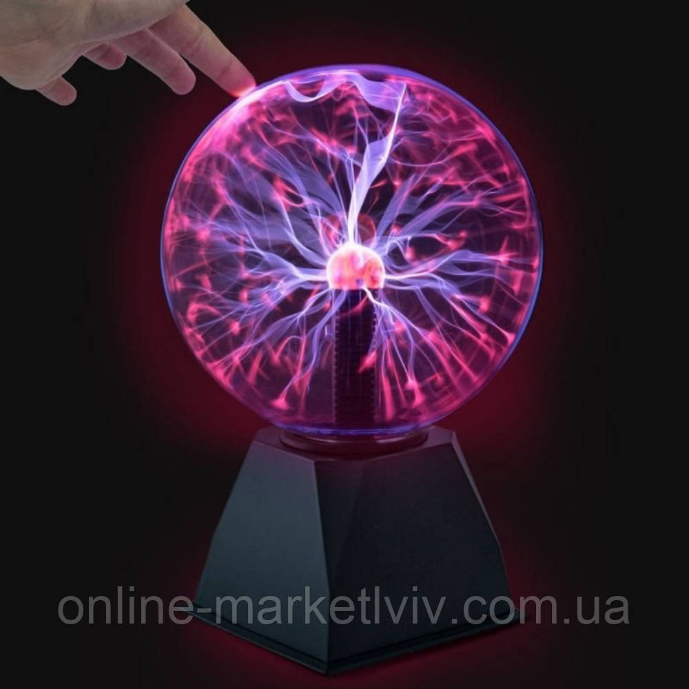 Плазменный шар Plasma ball, 15 см, с молниями / Магический светильник-ночник Тесла - фото 7 - id-p1861606285