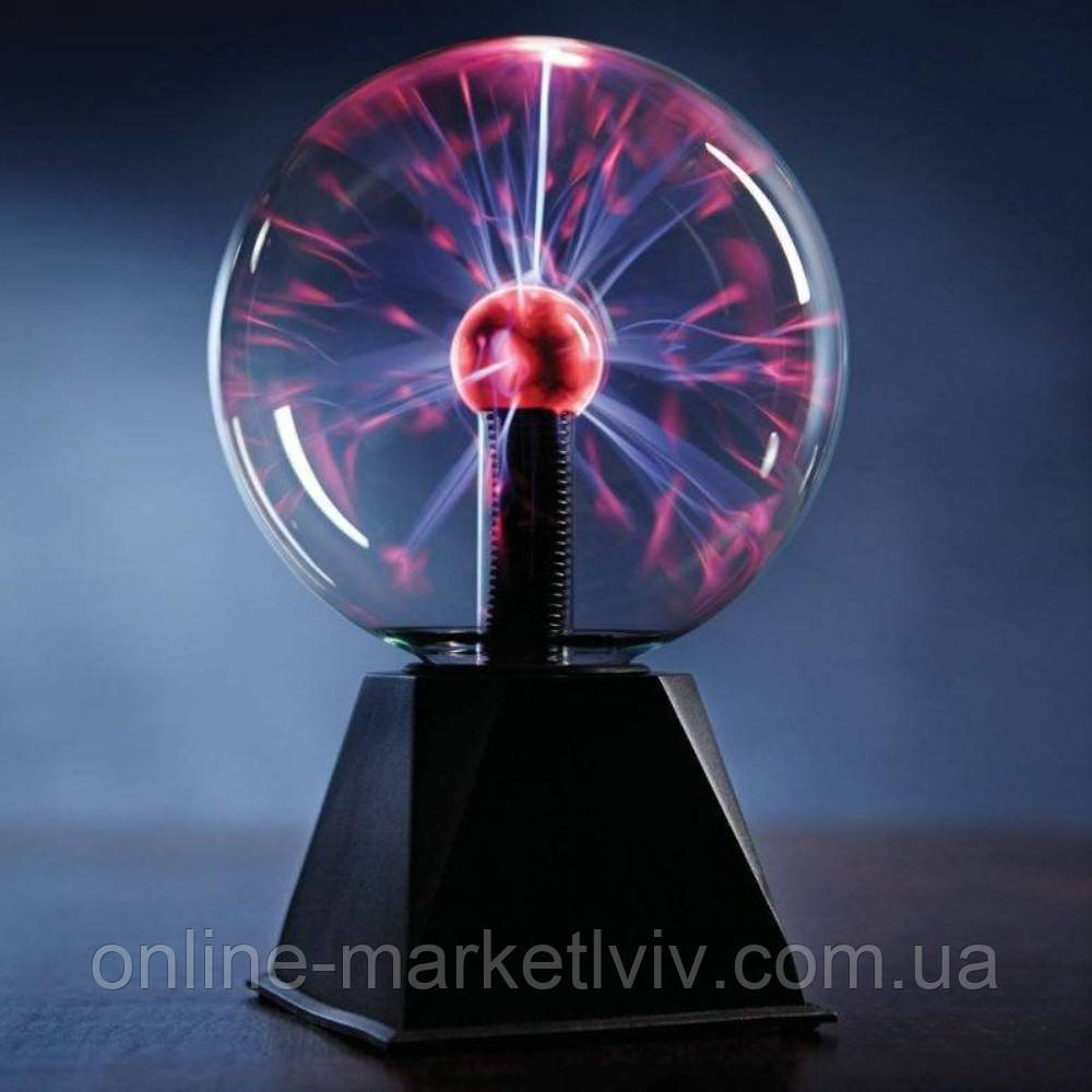 Плазменный шар Plasma ball, 15 см, с молниями / Магический светильник-ночник Тесла - фото 5 - id-p1861606285