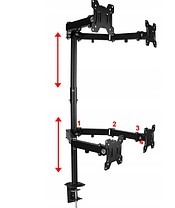 Кронштейн настільний для чотирьох моніторів 10-27" VX-24A, фото 2