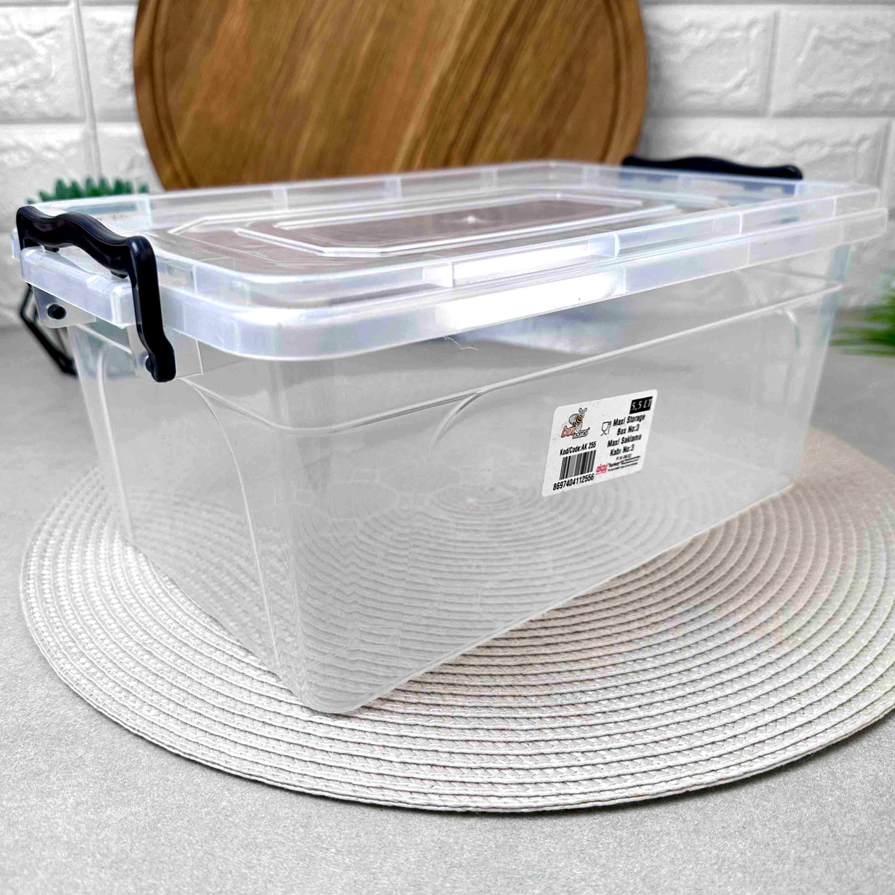 Великий пластиковий харчовий контейнер 5.5л AK 255 Beehome, фото 1