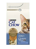 Сухой корм Purina Cat Chow Feline 3 in 1 для кошек с формулой тройного действия, с индейкой 15 кг