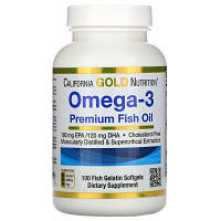 Жирні кислоти California Gold Nutrition Омега-3, риб'ячий жир преміальної якості, Omega-3, Premium F