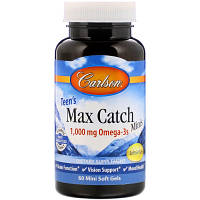 Жирные кислоты Carlson Рыбий жир для подростков, Омега-3, 500 мг, Teen's Max Catch (CL18410) - Топ Продаж!