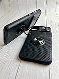 Протиударний чохол для IPHONE 14 зі шторкою на камеру чорний, ударостійкий чохол з кільцем на 14 айфон бронь, фото 3