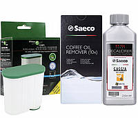 Средства от накипи кофемашины Saeco (Жидкость CA6700/00 / таблетки CA6704/99 / фильтр Filter Logic CFL-903B)