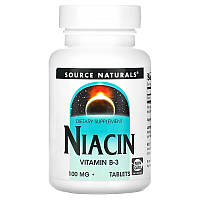 Витамины и минералы Source Naturals Niacin 100 mg, 100 таблеток