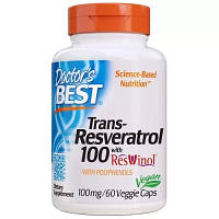 Антиоксидант Doctor's Best Ресвератрол, Trans-Resveratrol, 100 мг, 60 гелевых капсул (DRB-00171)