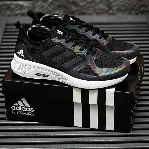 Adidas black and white cloudfoam shoes sale