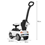 Каталка-толокар з батьківською ручкою Audi M 3503A, Білий, фото 4