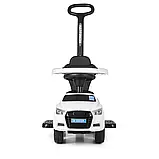 Каталка-толокар з батьківською ручкою Audi M 3503A, Білий, фото 3