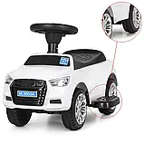 Каталка-толокар з батьківською ручкою Audi M 3503A, Білий, фото 2