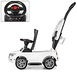 Каталка-толокар з батьківською ручкою Audi M 3503A, Білий, фото 7