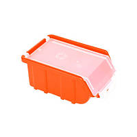 Лоток, контейнер с крышкой 170*110*75 оранжевый для мелких деталей, метизов, крепежа