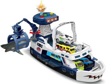 Гараж-паркування для машинок Катер акула (підсвітка, звук, транспорт) 660 S-04