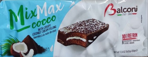 Італійський бісквіт Balconi Mix Max cocco 350 г. ( 10*35 грам)