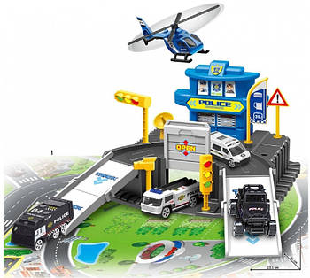 Гараж-паркування для машинок Поліція (21 елемент, машинки, вертоліт) 660 S-05