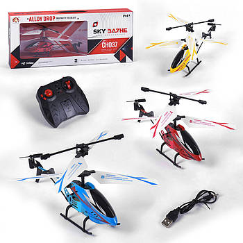 Вертоліт на радіокеруванні (3 кольори, LED-підсвітка, USB-шнур) СН 037-1