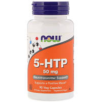 Аминокислота Now Foods 5-HTP (Гидрокситриптофан), 50 мг, 90 вегетарианских капсул (NOW-00099) - Топ Продаж!