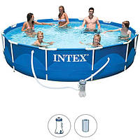 Каркасний басейн з фільтр-насосом та змінним картриджем Intex Metal Frame Pool Set 366 х 76 см (28212)