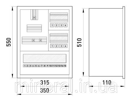 Шафа e.mbox.stand.w.f3.24.z.е металева, під 3-ф. електронний лічильник, 24 мод., що вбудовується, з, фото 3