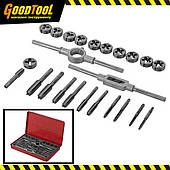 Набір плашок M5-M12 і мітчиків M5-M12, 24од. INTERTOOL SD-8026