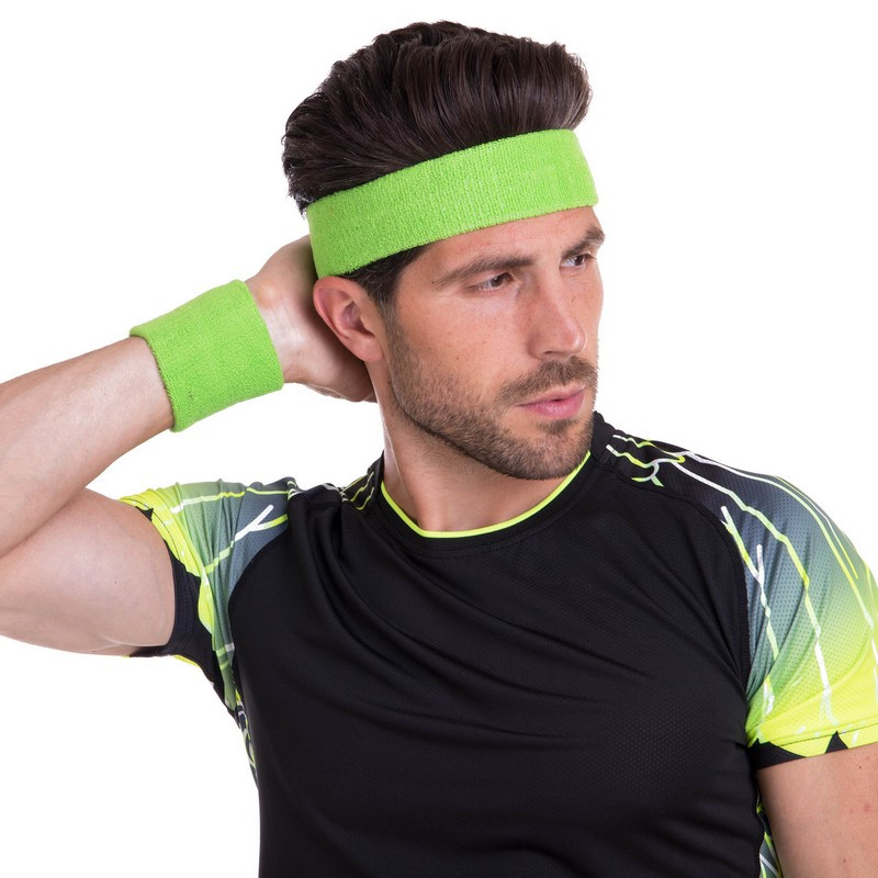 Пов'язка спортивна на голову для тренування бігова Record BC-5760 зелений, фото 1