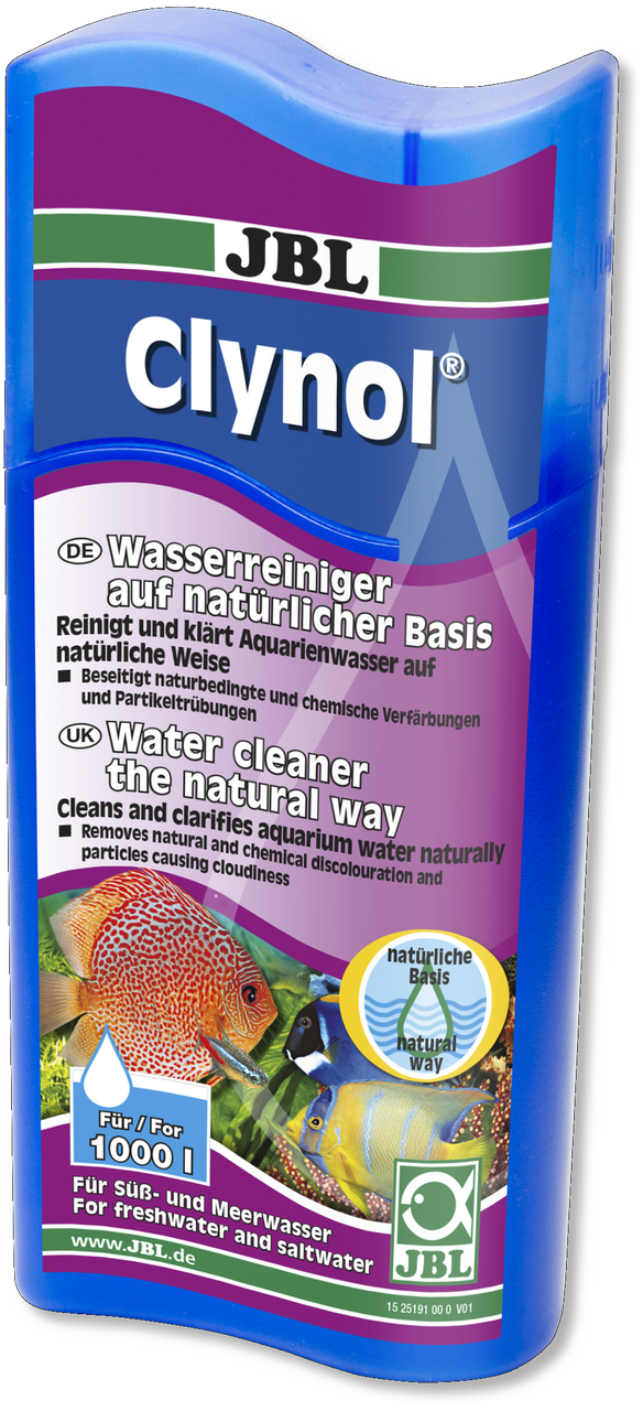 Кондиціонер JBL Clynol для очищення води в прісноводних та морських акваріумах, Клінол 250 мл на 1000 л, 2519100