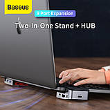 Hub адаптер Baseus Armor Age Type-C Bracket Multifunctional |3USB*3.0, Type-C, 4KHDMI, AUX, RG45|, фото 6