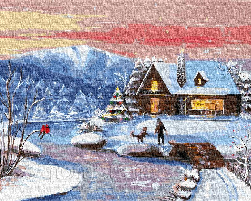 Розмальовка для дорослих Ідейка Сніжна прогулянка (KHO6304) 40 х 50 см (Без коробки)