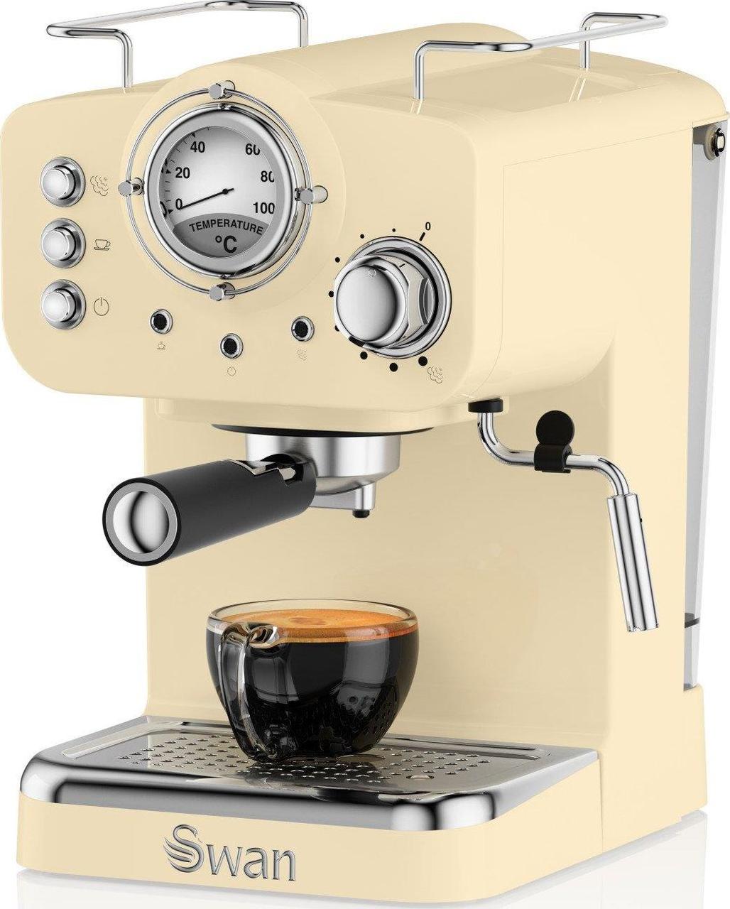 Ріжкова кавоварка еспресо Swan Retro Pump Espresso Cream SK22110CN