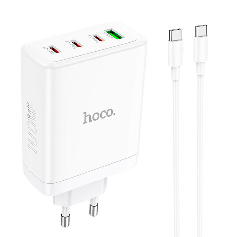 Адаптер мережевий HOCO Leader Type-C to Type-C Cable four-port (3c1a) fast charger set N31 |4Type-C/1USB,