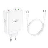 Адаптер мережевий HOCO Leader Type-C to Type-C Cable four-port (3c1a) fast charger set N31 |4Type-C/1USB,, фото 4