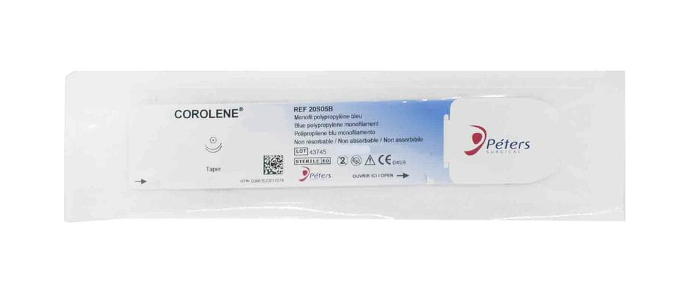 Хірургічна нитка Corolene 6/0 (Пролен), колюча 2*8 мм, 3/8 довжина 75 см 20S07V (W8712), фото 1