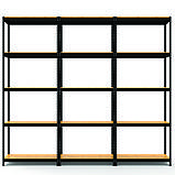 Металевий стелаж MRL-1800 (2700x300) потрійний чорний, фото 2