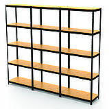 Металевий стелаж MRL-1800 (2700x300) потрійний чорний, фото 3