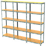 Металевий стелаж MRL-1800 (2700x300) потрійний оцинкований, фото 2