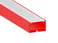 Алюмінієвий профіль для світлодіодної стрічки АЛ-23 2 метра червоний накладний підвісний LEDUA