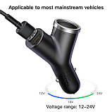 Адаптер автомобільний BASEUS dual USB + Cigarette Lighter extended car charger |2USB, 3.4A, 40W (CCALL-YX01), фото 3