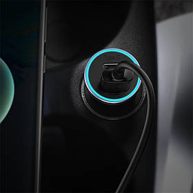 FM модулятор автомобільний BASEUS Type-C to Lightning Cable Golden Contactor Pro Dual Quick Car Charger