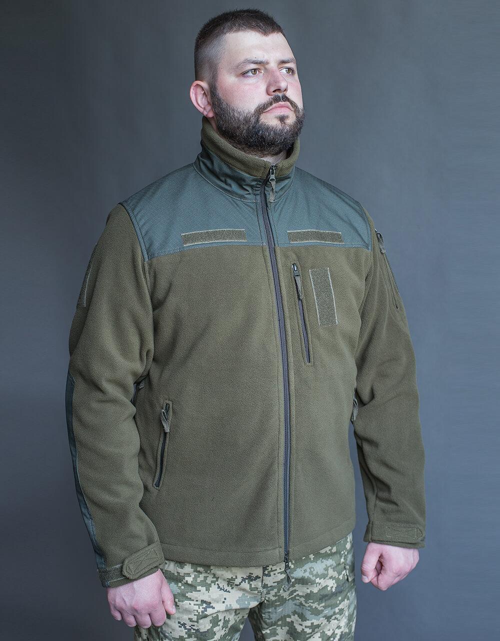 Демісезонна тактична куртка військова флісова темна олива Армійська куртка MILIGUS для ЗСУ