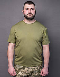 Тактична футболка військова для ЗСУ MILIGUS бавовняна Чоловіча армійська футболка з коротким рукавом хакі