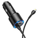 Адаптер автомобільний Hoco Type-C to Lightning Cable Clear way dual port Car charger set NZ3 |2Type-C, QC/PD,, фото 7