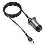 Адаптер автомобільний Hoco Type-C Cable Wise road dual port Car charger set NZ4 |2USB, 4.8A|, фото 2