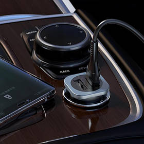 FM модулятор автомобільний Hoco Type-C Cable Wise road dual port Car charger set NZ4 |2USB, 4.8A|