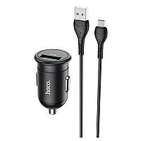 Адаптер автомобільний Hoco Micro USB Cable Mighty single port Car charger Z43 |1USB, 3A, QC, 18W|