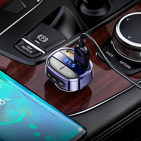 Адаптер автомобільний Hoco car BT FM transmitter E70 |2USB/Type-C, PD/QC, 30W/3A|