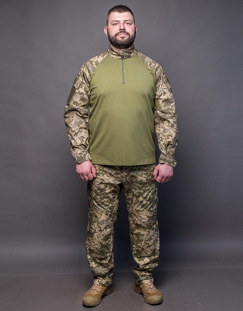 Армійський костюм для ЗСУ тактичний Сорочка убакс бойова + військові штани камуфляж піксель MILIGUS р. L52 Long