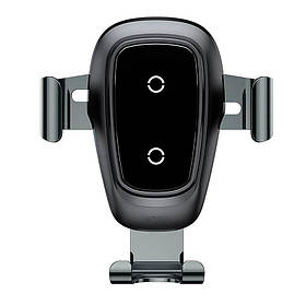 Тримач для телефона в автомобіль BASEUS Metal Gravity with wireless charger |10w, QC| (WXYL-B0A)